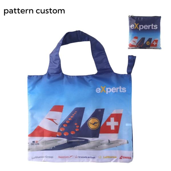 Full Printing Collapsible Shopping Tote Bag with Case
