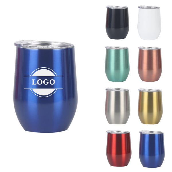 12oz Insulated Stainless Steel Wine Tumbler with Lid