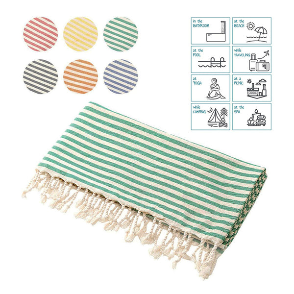 39'' X 71'' Striped Design Cotton Fouta Beach Towels