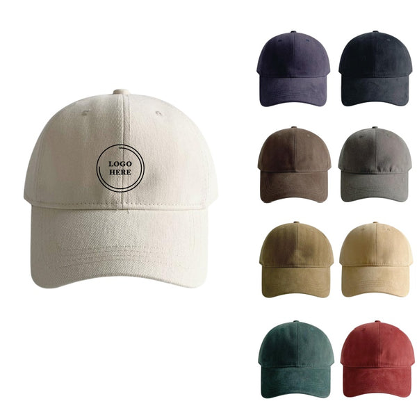 6 Panel Brushed Cotton Baseball Cap
