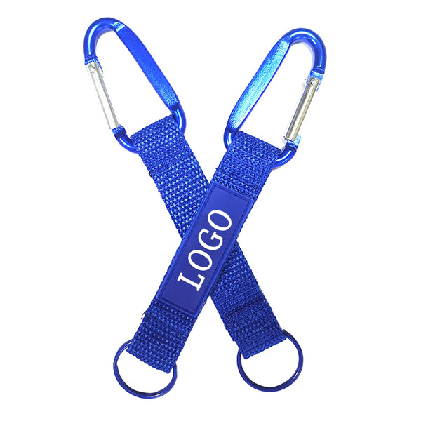 Woven Promotional Key Chains Strap With D Ring Carabiner