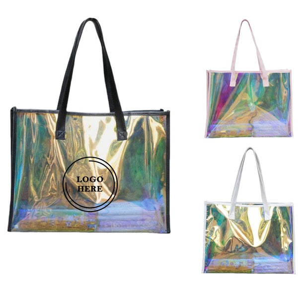 Large Iridescent PVC Beach Bag