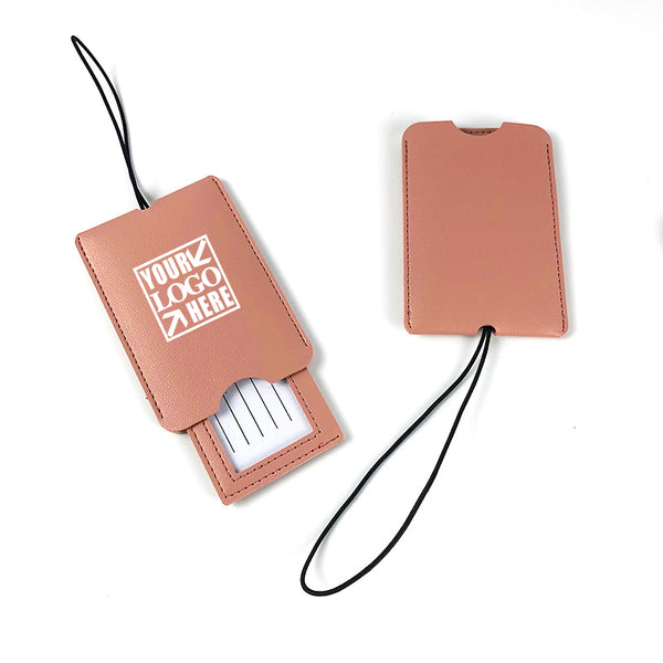 PU Leather Luggage Tags with Full Back Privacy Cover