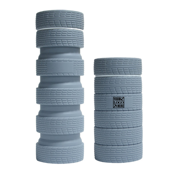 25oz Tyre Silicone Foldable Sports Water Bottle