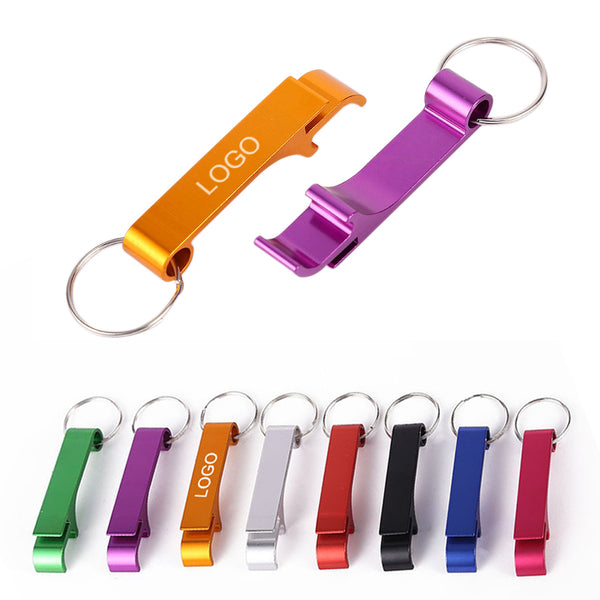 Laser Engraved Key Chain With Aluminum Beer Bottle Opener