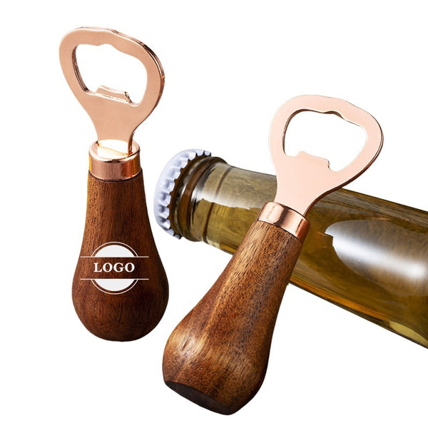 Stainless Steel Bottle Opener with Wooden Handle