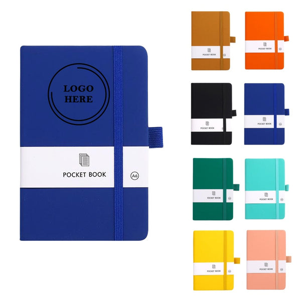 A6 PU Leather Hardcover Notebook Journals with Pen Holder