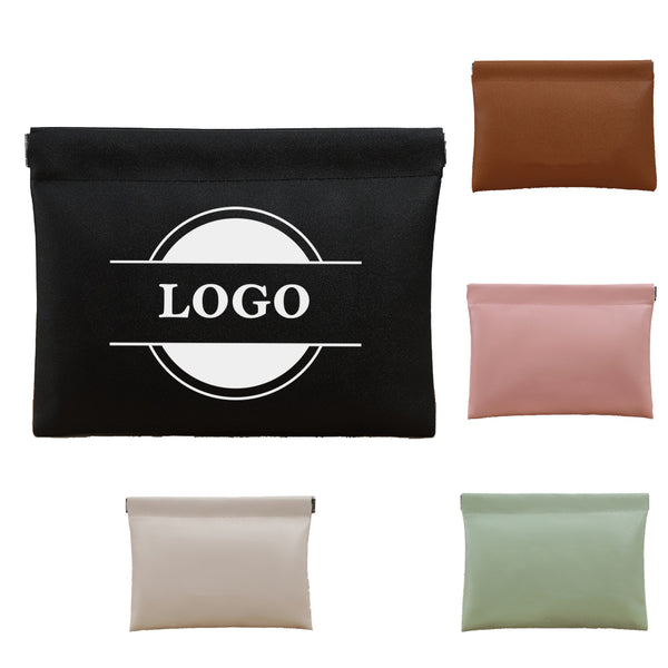 PU Travel Portable Zippered Self Sealing Makeup Bag