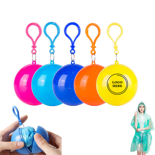 Portable Disposable Raincoat Ball Keychain