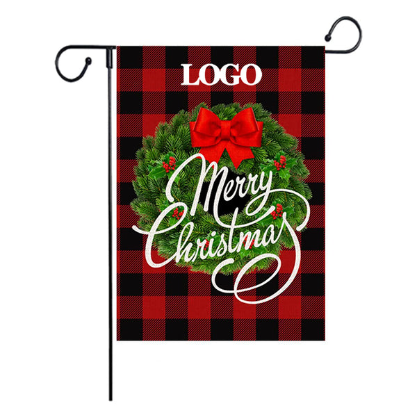 Vertical Double Sided Flax Christmas Garden Flag