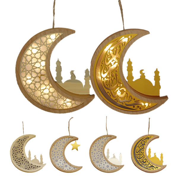 Wooden Moon & Star Moon Lamp