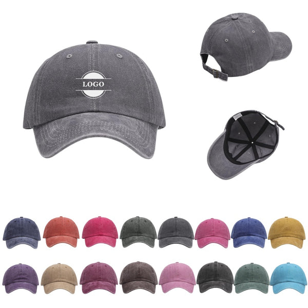 6 Panel Washed Cotton Baseball Cap
