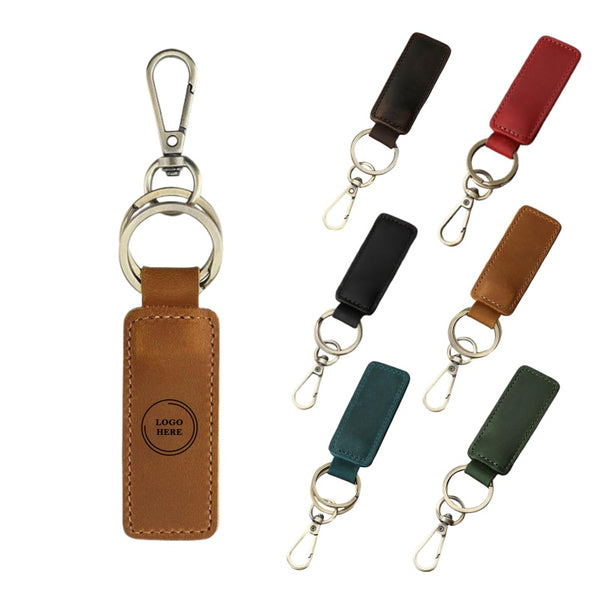 Genuine Leather Car Keychain Rings