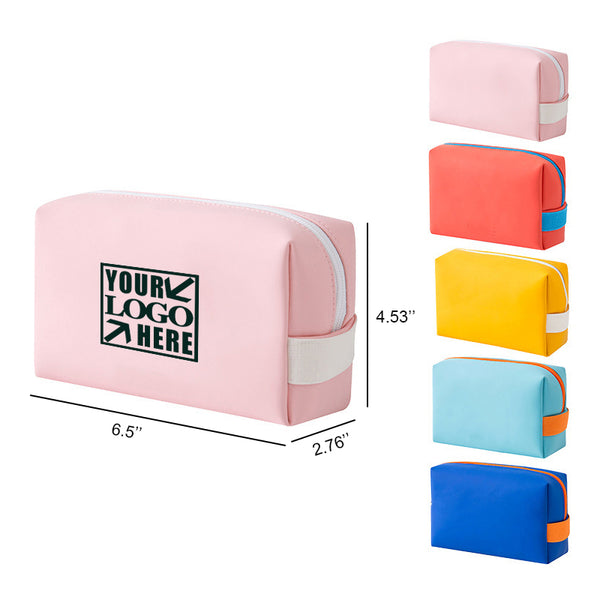 Vacation Organizing Zipper Handle Waterproof PU Storage Bag