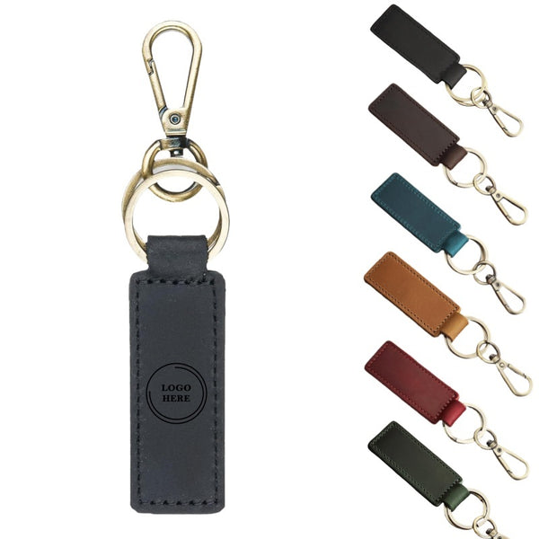 Genuine Leather Keychain Rings
