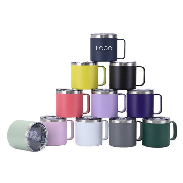 14oz Stainless Steel Insulated Camping Coffee Mug