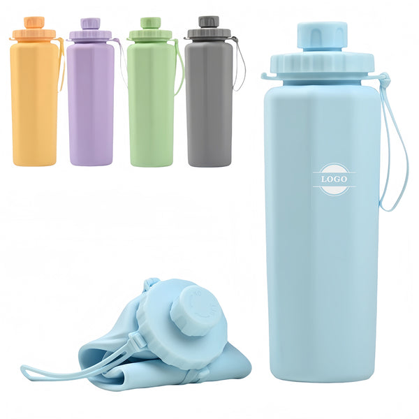 Collapsible Silicone Sports Water Bottle 600ml