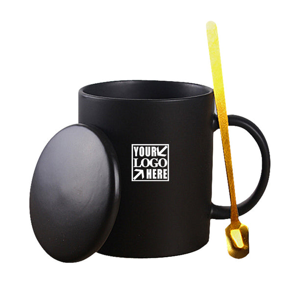 320ML Custom Logo Tea Mug with Spoon and Lid