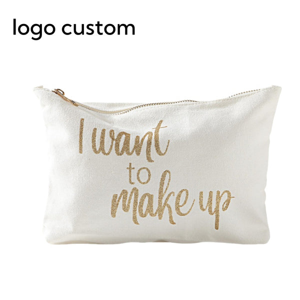 100% Cotton Canvas Cosmetic Bag
