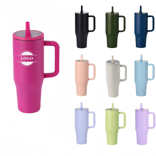 40 Oz Stainless Steel Tumbler with Straw