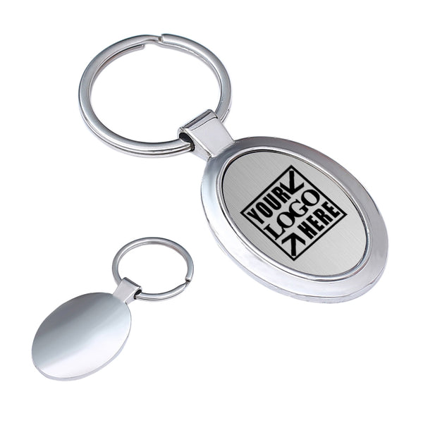 Customized Zinc Alloy Key Chain Oval Metal Keyholder Keytag