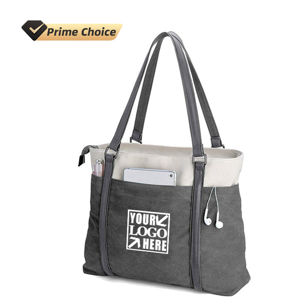 Laptop Tote Bag for Work Lightweight Splice Canvas Handbag