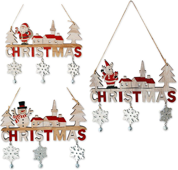 Wooden Christmas Ornaments On The Door Pendant
