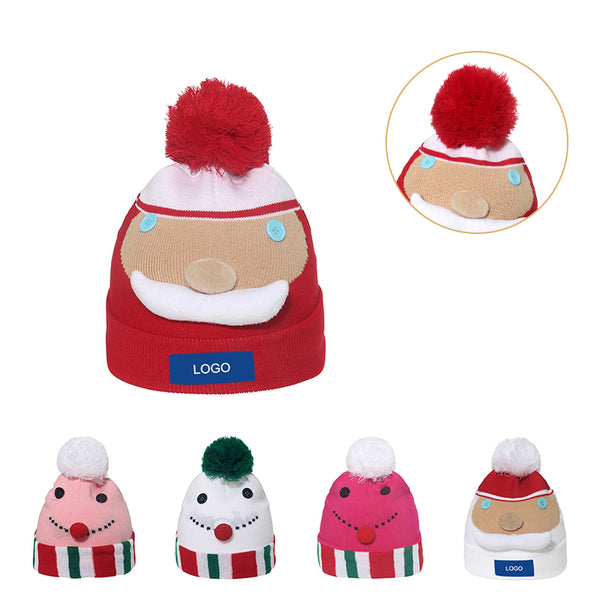 Happy Holiday Kids Knitted Classic Santa Hat for Christmas