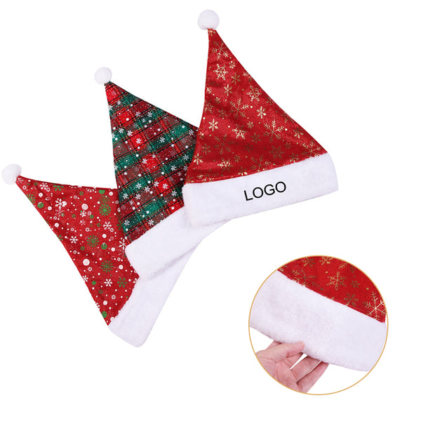 Adult Velvet Hat Winter Santa Hat For Christmas