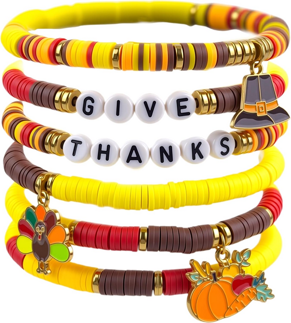 6 PCS Thanksgiving Bracelets