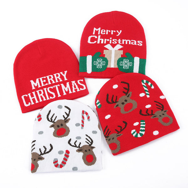 Christmas Elk Knit Hat Red