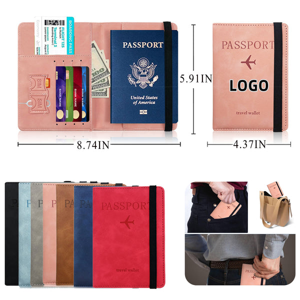 Multifunctional Leather RFID Passport Wallet