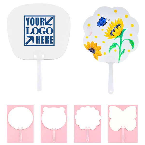 Summer Children DIY Painting Fans with Handle