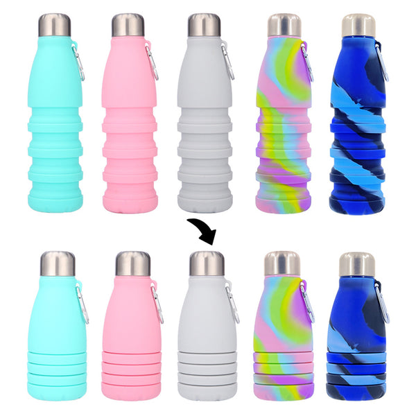 Outdoor Folding Sport Water Bottle with Carabiner