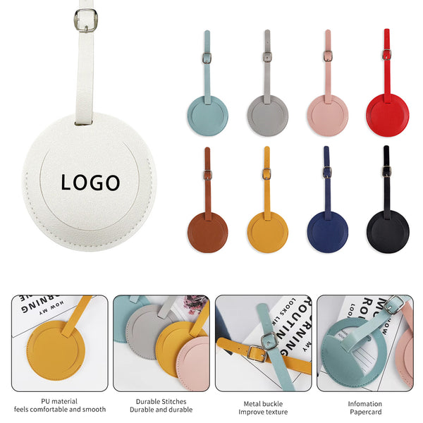 Round PU Luggage Tag