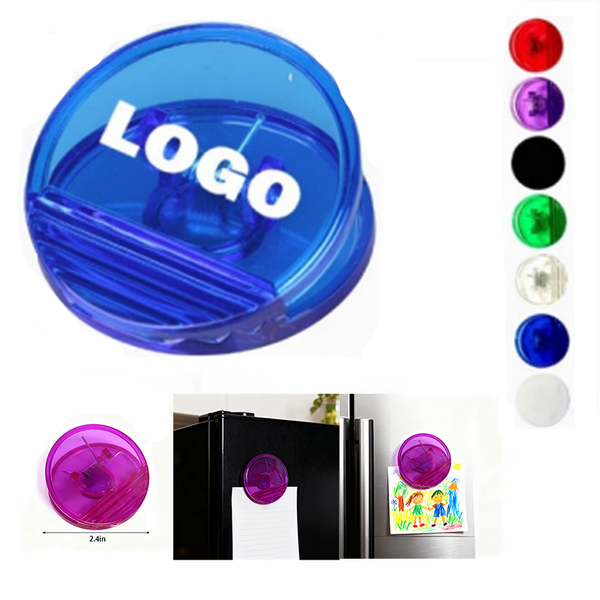 Round Plastic Magnetic Refrigerator Clips