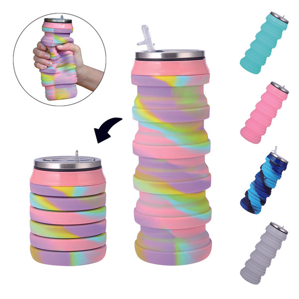 Drink Cup Pop Cans Foldable Silicone Water Bottle