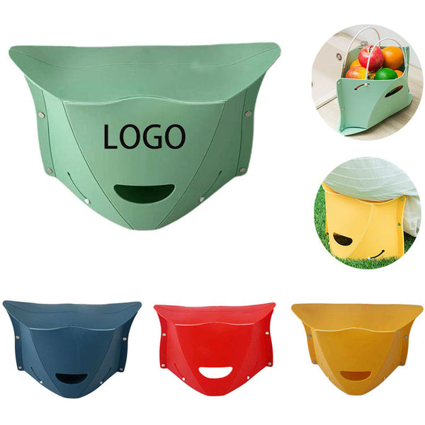 Outdoor Portable Folding Stool with Basket
