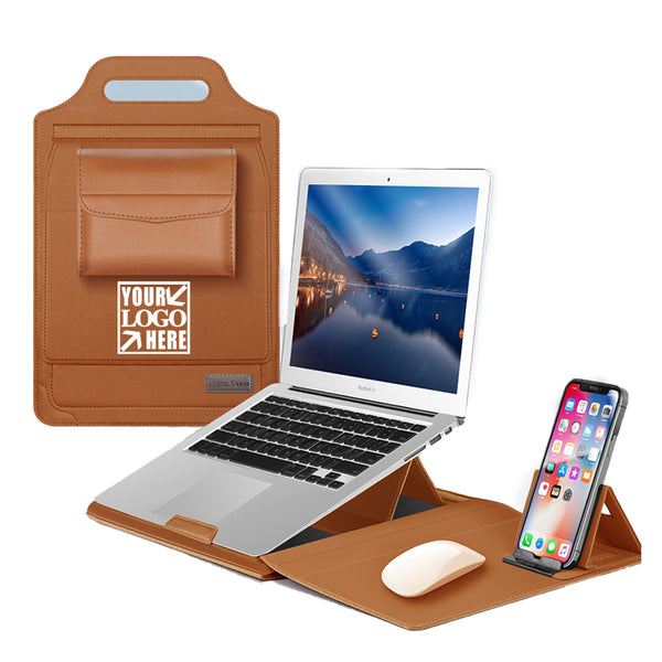 Foldable Stand Handle Laptop Sleeve Bag with Mouse Pad