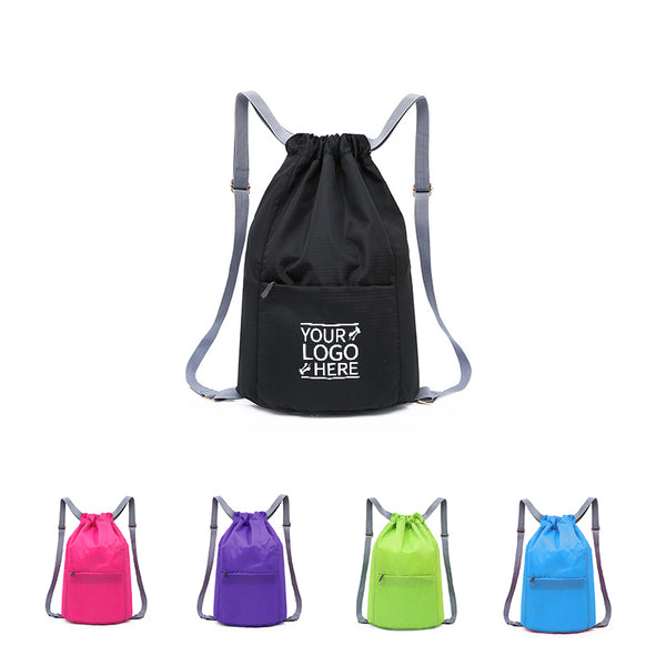 Drawstring Durable Sport College School Computer Backpack