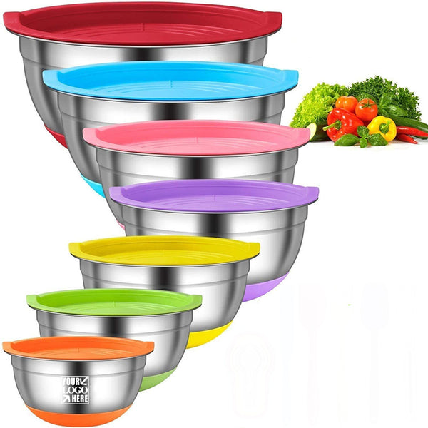 Premium Stainless-Steel Mixing Bowls with Airtight Lid