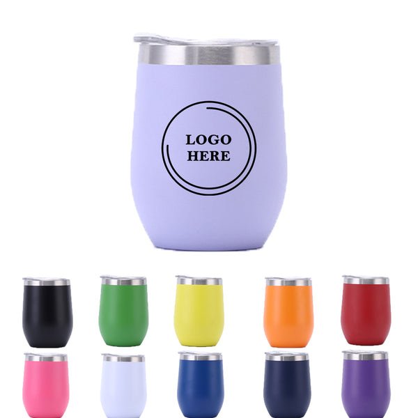 12oz Matte Color Egg Shaped Wine Tumbler