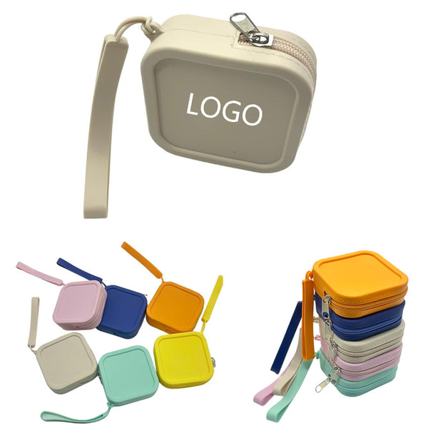 Square Silicone Storage Bag with Zipper & Handle