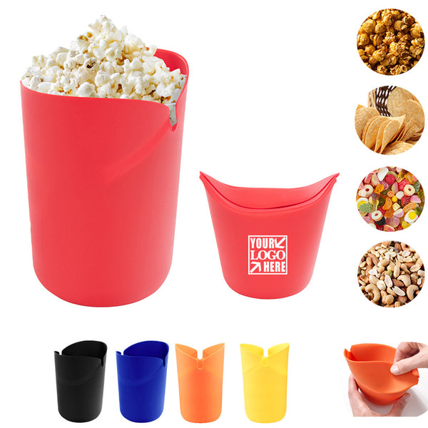 Foldable Silicone Popcorn Snack Bucket