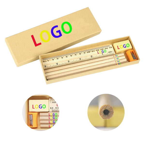 8 in 1 Stationary Set Pencils Ruler Eraser Sharpener