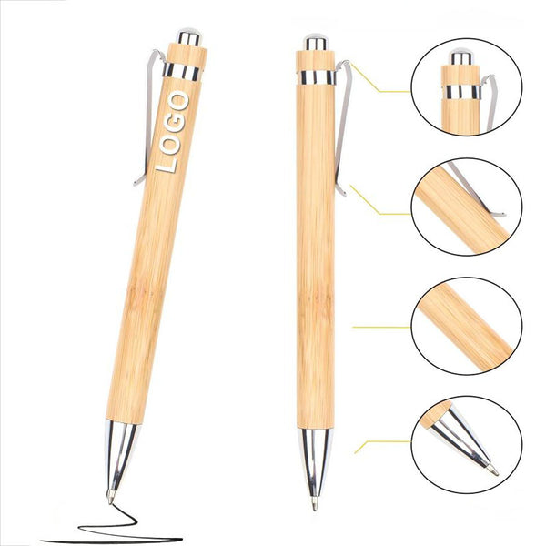 Bamboo Retractable Ballpoint Pen