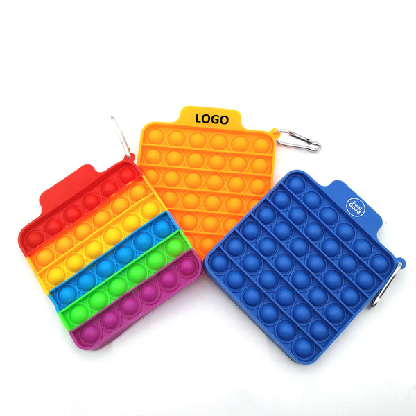 Push Pop Bubble Fidget Sensory Toy With Carabiner
