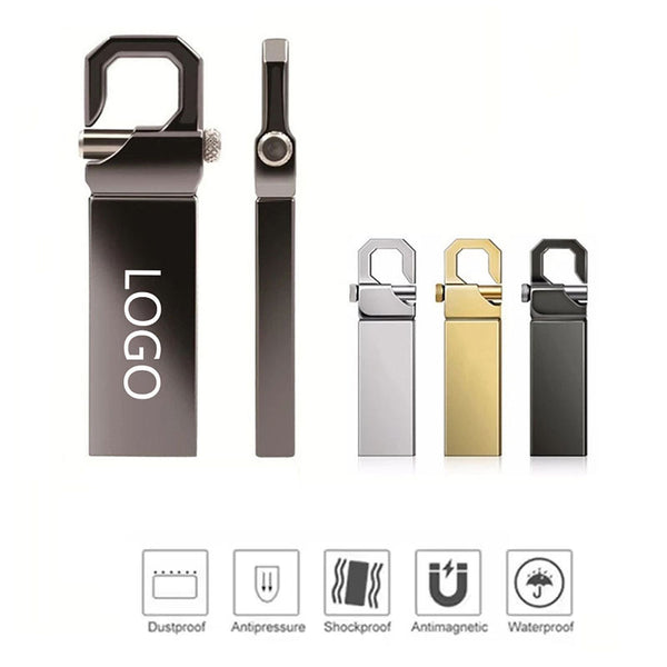 Metal Mini USB Flash Drive 64GB with Buckle