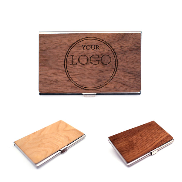 Wood Covered Metal Business Card Case
