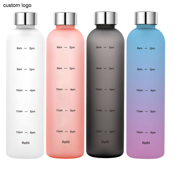 Lightweight Motivational Water Bottle with Time Marker